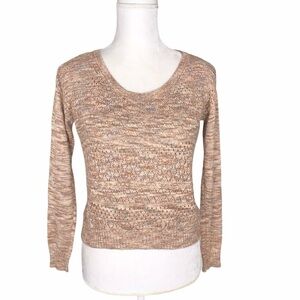 Buffalo metallic gold beige brown heather sweater small